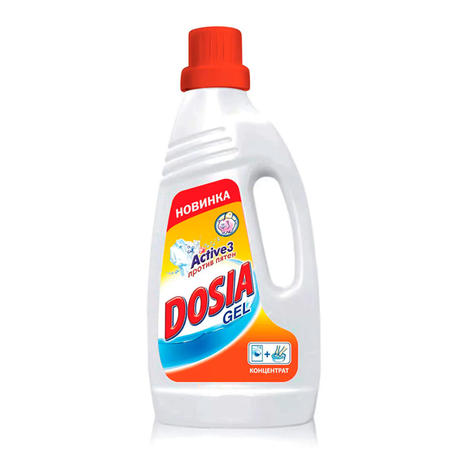 Гель-концентрат стирки Dosia Active 3 Color против пятен объемом 1 л